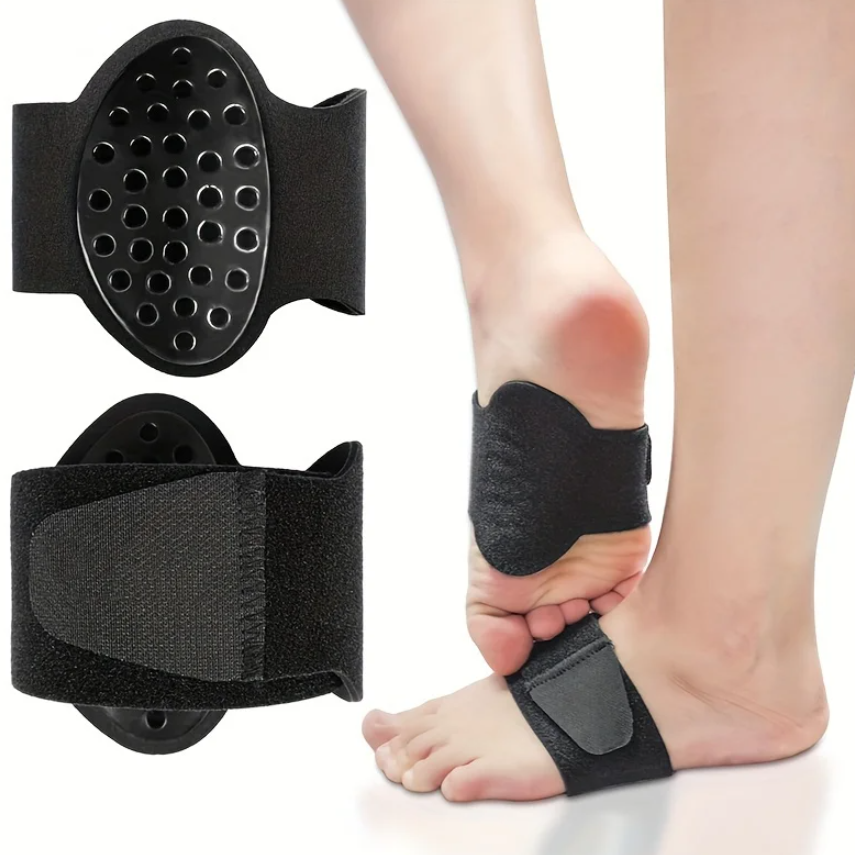 Set 2 suporturi ortopedice pentru talpă, pentru fasceită plantară, dureri călcâi, CRM, ajustabile, unisex, negru [1]