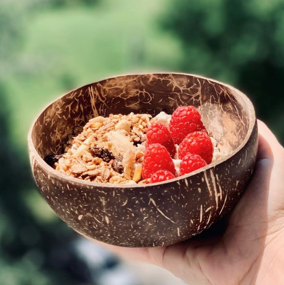 Set 3 Boluri din Nucă de Cocoș EVNC - TropicMorning Coconut Bowl, 14 cm [2]