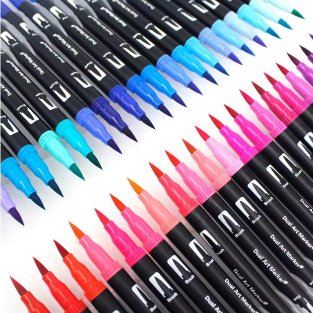 Set 48 de Markere pentru Adulți EVNC - Art Marker Dual Brush, 1 Cap Tip Pensulă și 1 Cap pentru Detalii [2]