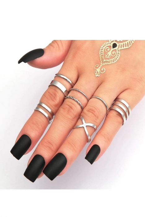 Set inele aurii, EVNC, Punk gold, 8 inele [2]