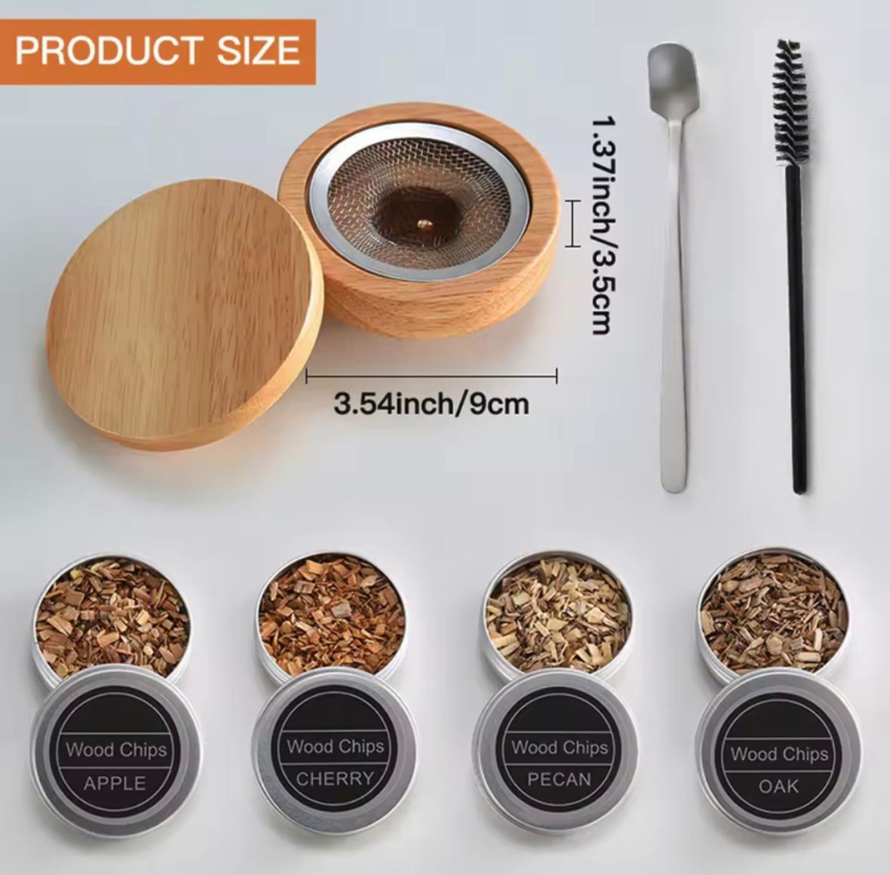 Set afumare bauturi, ADM, afumator whiskey, cu 4 arome naturale si accesorii [2]