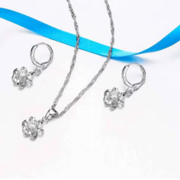 Set bijuterii pentru femei, CRM, Rose Flowers, argintiu [2]