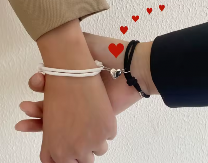 Set bratari de cuplu Magnetic Love, cu magnet si snur reglabil – Cadou pentru perechi [3]