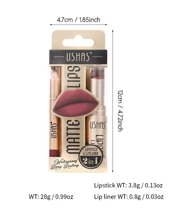Set Creion și Ruj - Lip Combo by Ushas [3]