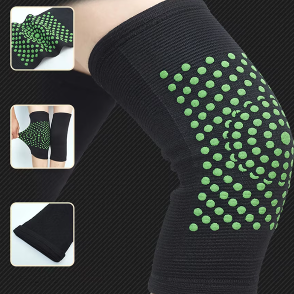 Set Genunchiere Auto-Încălzire cu Turmalină, CRM, Elastice, Mărime Universală, Unisex, Negru [2]