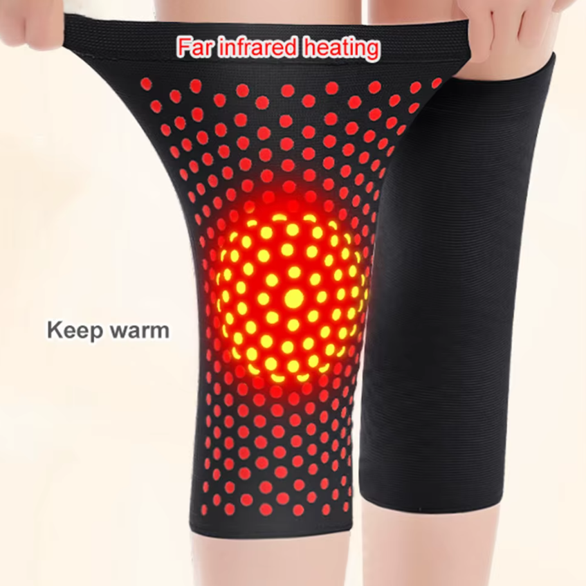 Set Genunchiere cu Turmalină, CRM, Auto-Incalzire, Elastice, Mărime Universală, Unisex, Negru [3]