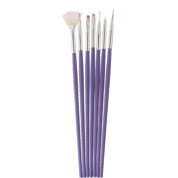 Set Nail Art - 7 Pensule pentru Decorare Unghii, CRM, Design Manichiură, Gel UV, Violet [5]