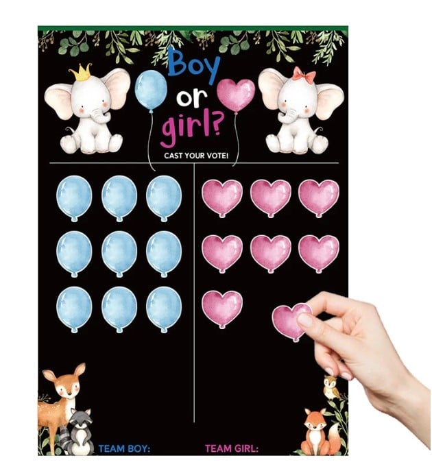 Set pentru petrecere gender reveal, EVNC Game Poster Board, poster si 36 de stickere [2]