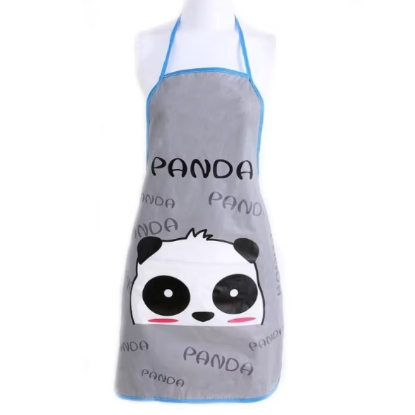 Sort de bucatarie impermeabil, CRM, cu buzunar frontal si imprimeu Panda, gri [2]