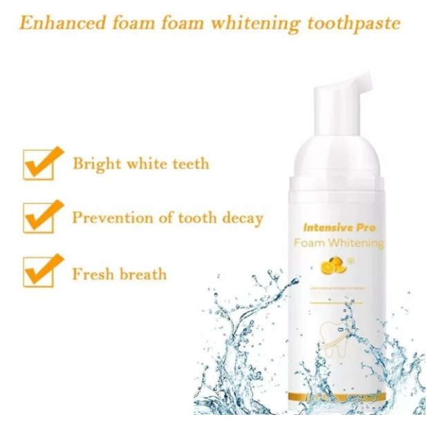 Spuma pentru albirea dintilor Intensive Pro Foam Whitening, CRM, aroma citrice, 60 ml [5]