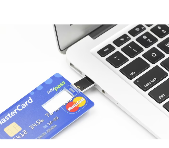 Stick memorie USB, 64GB, sub forma de card bancar, albastru [2]