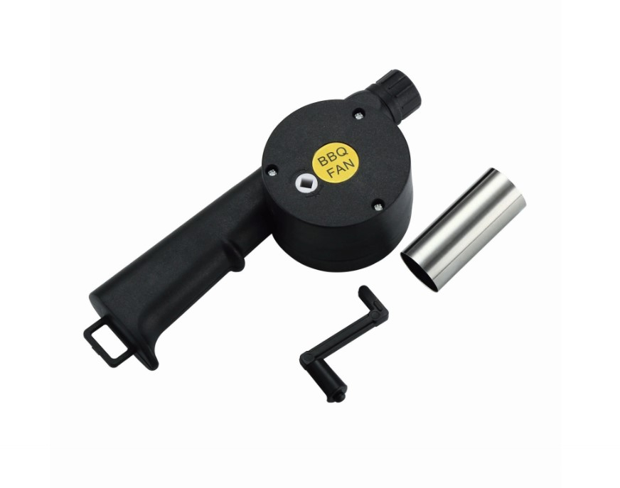 Suflanta manuală pentru grătar, 25 cm, plastic și oțel, neagră [3]