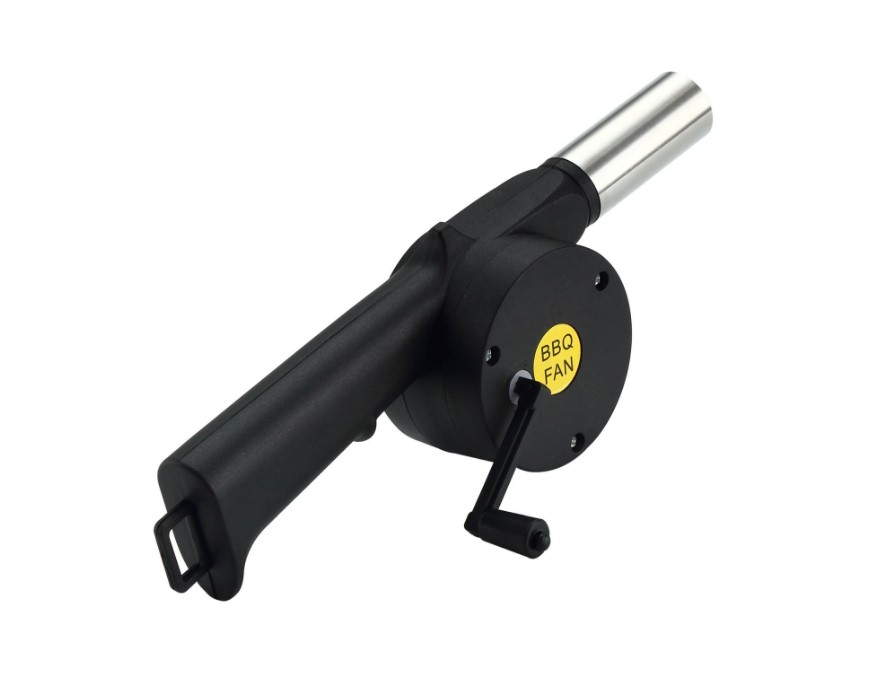 Suflanta manuală pentru grătar, 25 cm, plastic și oțel, neagră [4]