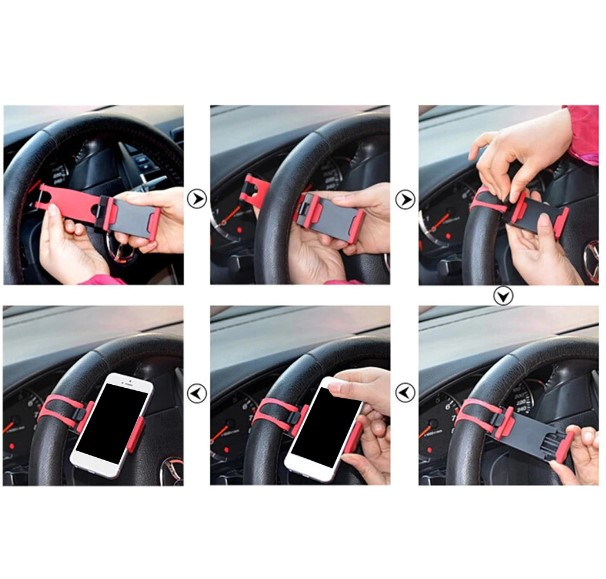 Suport auto pentru telefon, EVNC, Phone Clip, prindere de volan [3]