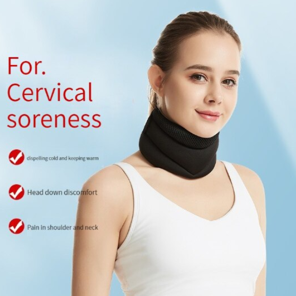Suport Cervical pentru Susținere și Protecție, CRM, Reglabil, Unisex, Negru [3]