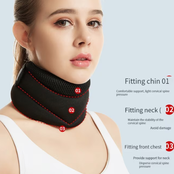 Suport Cervical pentru Susținere și Protecție, CRM, Reglabil, Unisex, Negru [6]