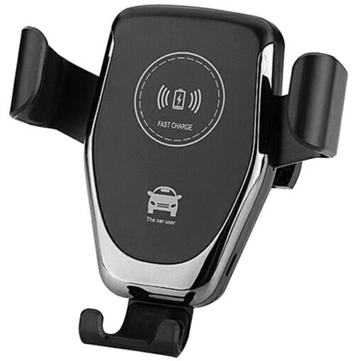 Suport auto telefon GMO cu incarcare wireless 10W, Fast Charge, negru [1]