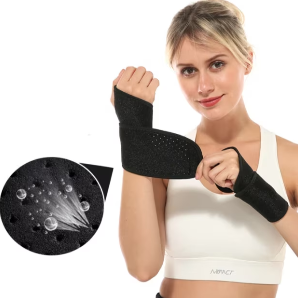 Suport pentru incheietura mainii, CRM, cu magneti si auto-incalzire, negru, 2 buc. [4]