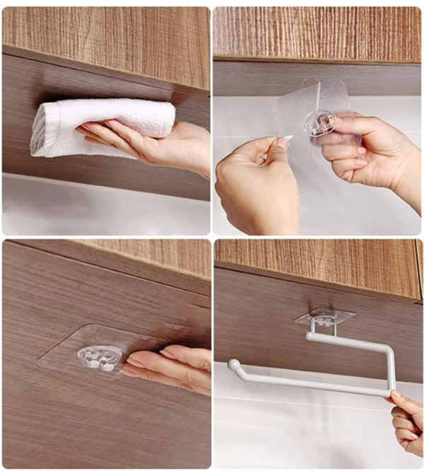Suport pentru prosoape de bucatarie, EVNC, Paper Roll Holder, sistem dublu adeziv [6]