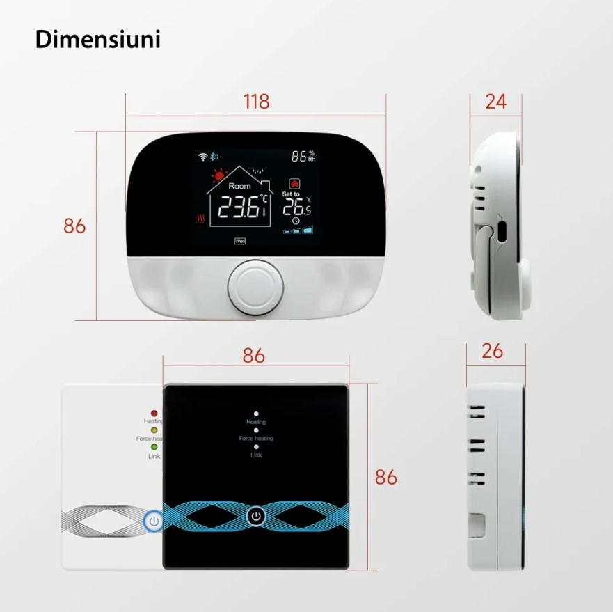 Termostat pentru centrala pe gaz si incalzirea in pardoseala BeOk BOT-T9N-WiFi [7]