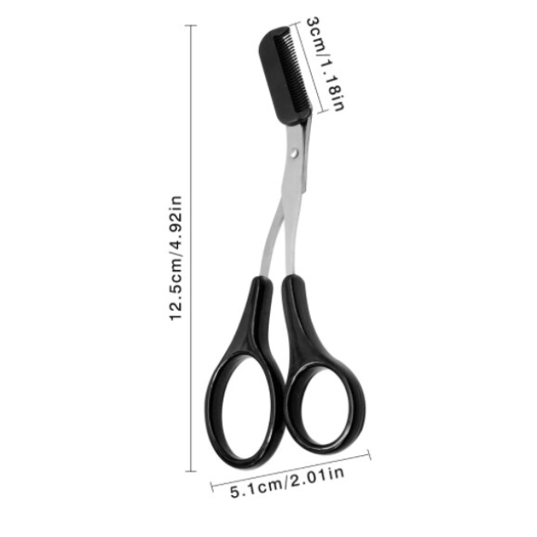 Trimmer Manual pentru Sprâncene, CRM, Design Foarfecă, Negru [2]