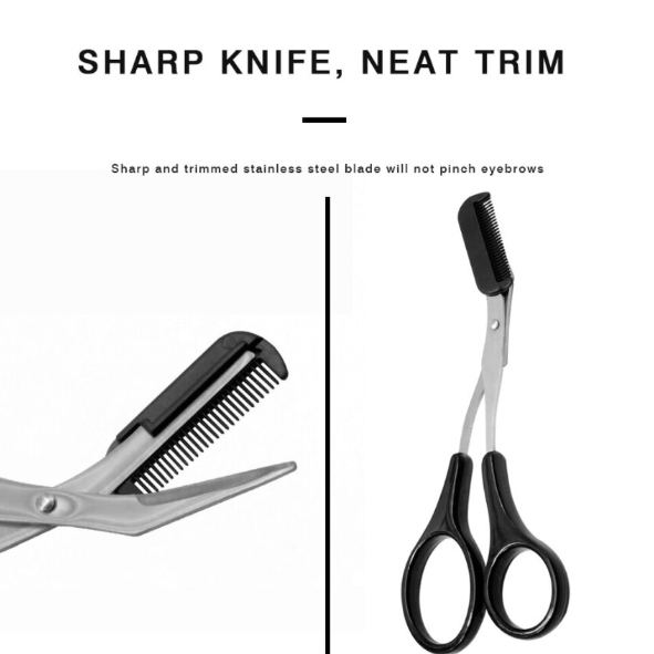 Trimmer Manual pentru Sprâncene, CRM, Design Foarfecă, Negru [4]