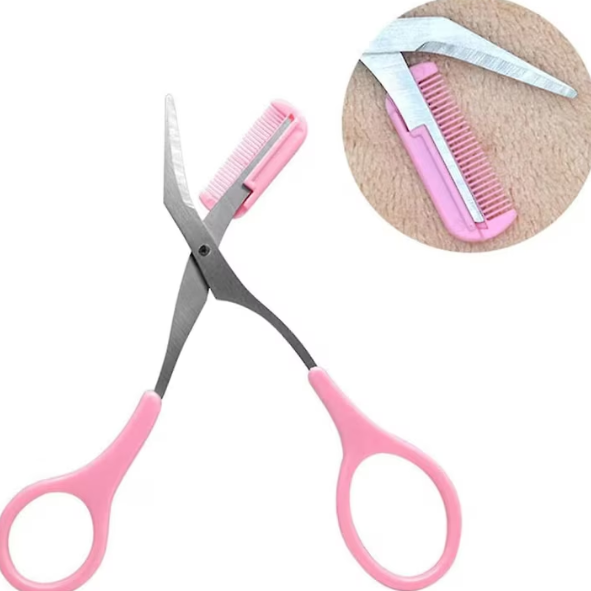 Trimmer Manual pentru Sprâncene, CRM, Design Foarfecă, Roz [2]