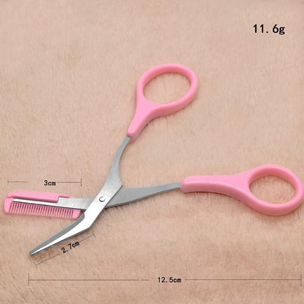 Trimmer Manual pentru Sprâncene, CRM, Design Foarfecă, Roz [5]
