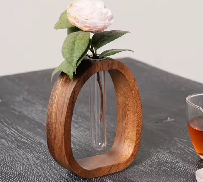 Vază Decorativă pentru Birou EVNC - Wood Flower, din Lemn Natural [4]