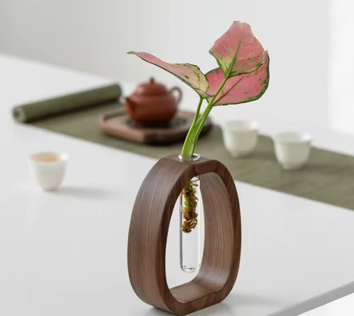 Vază Decorativă pentru Birou EVNC - Wood Flower, din Lemn Natural [3]