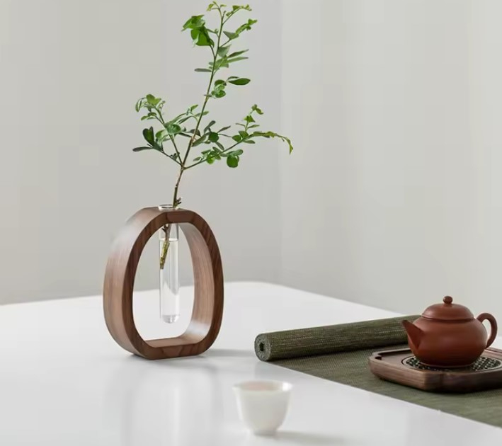 Vază Decorativă pentru Birou EVNC - Wood Flower, din Lemn Natural [5]