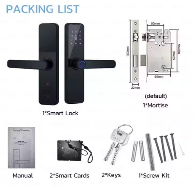 Yala inteligenta BBDHOME – Smart Lock cu amprenta, cod, card, cheie si Tuya APP [4]