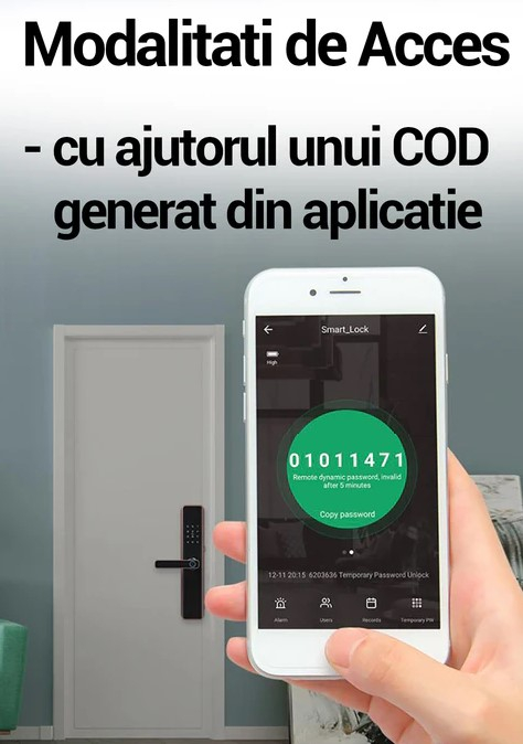 Yala inteligenta BBDHOME – Smart Lock cu amprenta, cod, card, cheie si Tuya APP [12]