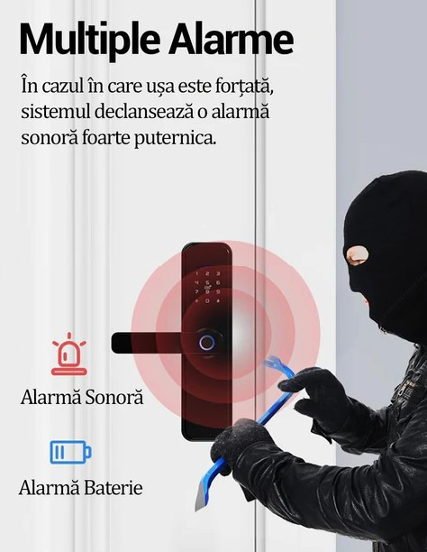 Yala inteligenta BBDHOME – Smart Lock cu amprenta, cod, card, cheie si Tuya APP [11]