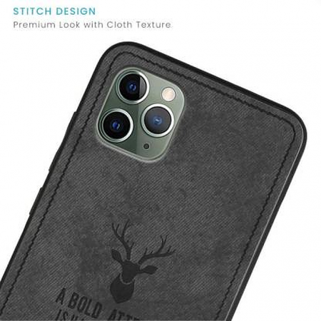 Husa de protectie pentru iPhone 12/12 Pro, ADM, DeerCase, piele nabuc, neagra [1]