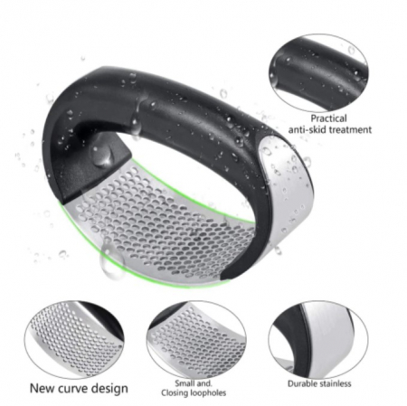Presa pentru usturoi si ghimbir, EVNC, Garlic Crusher, din otel inoxidabil [5]