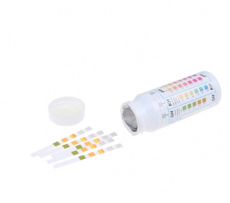 Supape de sens unic - Tester hartie pentru duritatea apei, benzi 5 in 1 pentru pH, clor, nitrati, nitriti si duritate totala