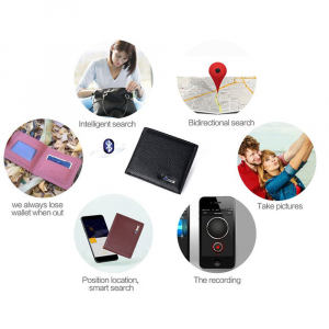 Portofel inteligent piele naturala, Smart Lab S1, cu Bluetooth, negru [5]