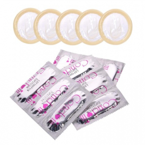 Set de prezervative transparente, GMO, Squirt Starter, cu gel intim lubrifiant, 10 bucati [2]