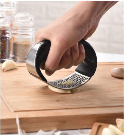 Presa pentru usturoi si ghimbir, EVNC, Garlic Crusher, din otel inoxidabil [2]