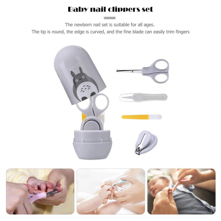 Kit de ingrijire si igiena pentru bebelusi, ADM, Baby Grooming, 4 piese, gri [1]
