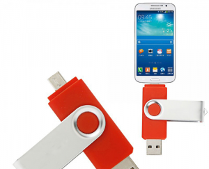 Stick-uri memorie USB - Stick de memorie cu USB 2.0 si micro USB, rosu