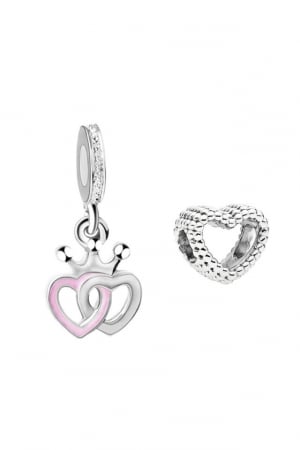 Bratari - Set 2 charmuri pentru bratara, EVNC, Heart&Love