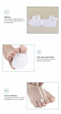 Set talonete pentru metatarsiene din silicon, ADM, ameliorarea durerii, reducerea presiunii, alb [3]