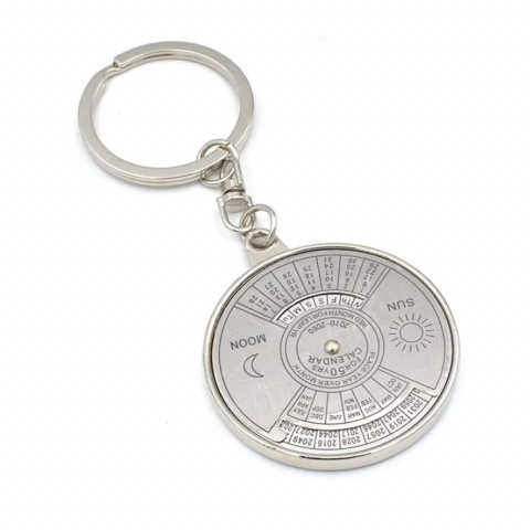 Decoratiuni - Breloc For 50 YRS pentru chei, CRM, design calendar, argintiu, rotund