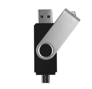 Stick de memorie USB 2.0 si micro USB, GMO, 32GB, negru [0]