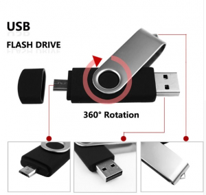 Stick de memorie USB 2.0 si micro USB, GMO, 32GB, negru [1]