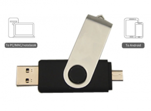 Stick de memorie USB 2.0 si micro USB, GMO, 32GB, negru [1]