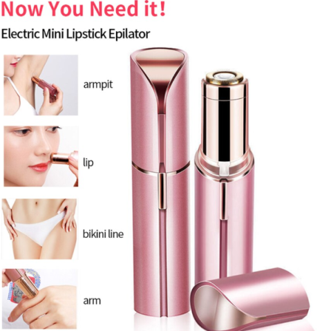 Aparat electric pentru epilare faciala, CRM, mini epilator portabil pentru puf facial, buza superioara si corp, roz [3]