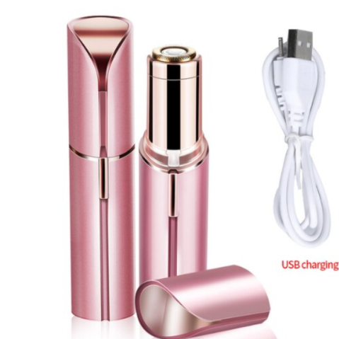 Ingrijire personala - Aparat electric pentru epilare faciala, CRM, mini epilator portabil pentru puf facial, buza superioara si corp, roz